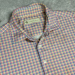 Donald Ross Polo Shirt Mens L Multi Color Plaid Check Stonebridge Golf Sport